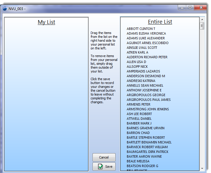 list
