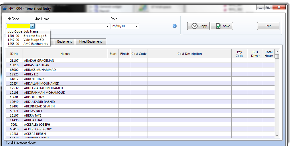 time sheet