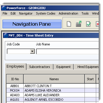 timesheet navigator