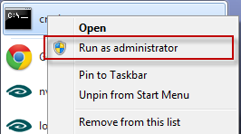 run as administrator